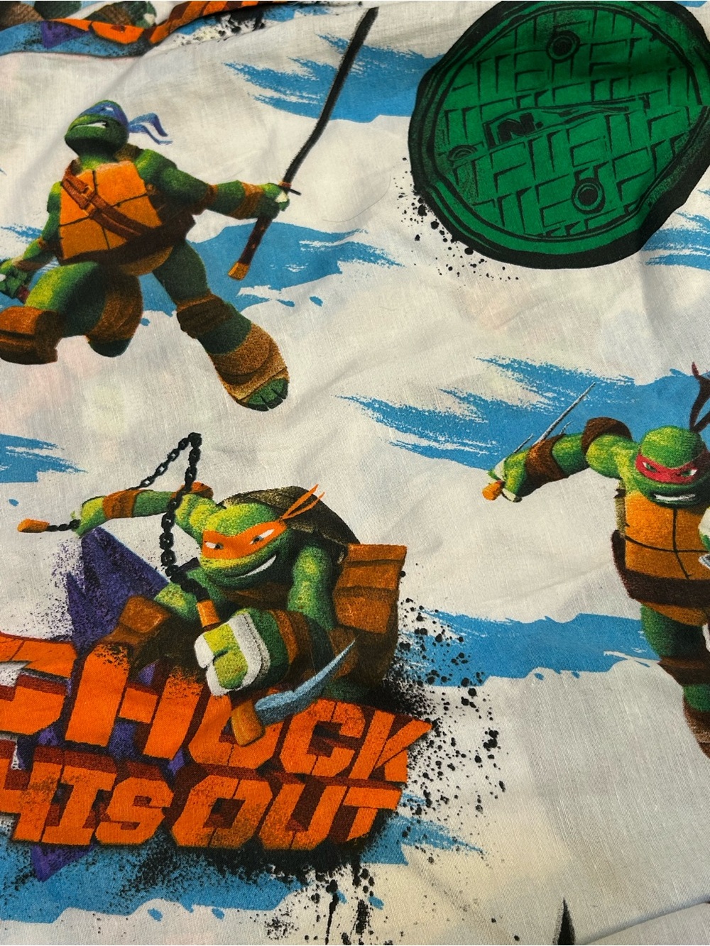 Teenage Mutant Ninja Turtles TMNT Twin Flat Sheet 2013 Nickelodeon Jay Franco